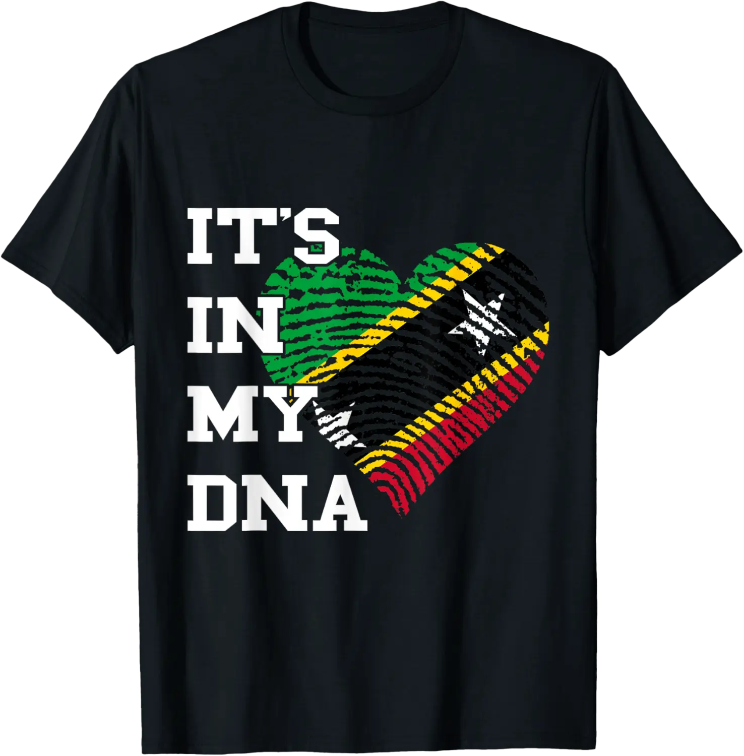 It's In My DNA Heart Nevisian Roots Saint Kitts and Nevis T-Shirt - Luismrid Shop 76B0DFDWLCTR