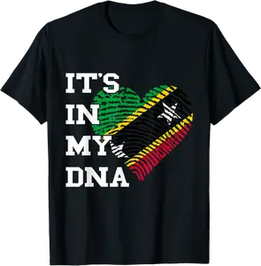 It's In My DNA Heart Nevisian Roots Saint Kitts and Nevis T-Shirt - Luismrid Shop 76B0DFDWLCTR