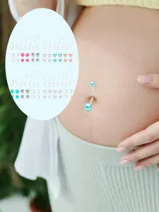Pregnancy Belly Button Rings Plastic Silicone Flexible Maternity Navel Jewelry Clear Barbell Piercing Retainer Replacement Balls for Women 10mm 16mm 22mm 26mm 32mm 35mm 14G