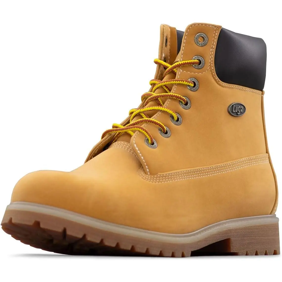 Men's Convoy 6-Inch Boots, Classic Chukka Style Outdoor Footwear with Synthetic Upper, Padded Collar, Laces and Logo Hardware, Men's Shoes, Closed, 6 In, Breathable, Lugz Logo Hardware, Black Shoes