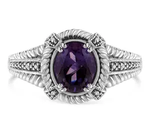 Haus of Brilliance Amethyst & Diamond Accent Ring, Sterling