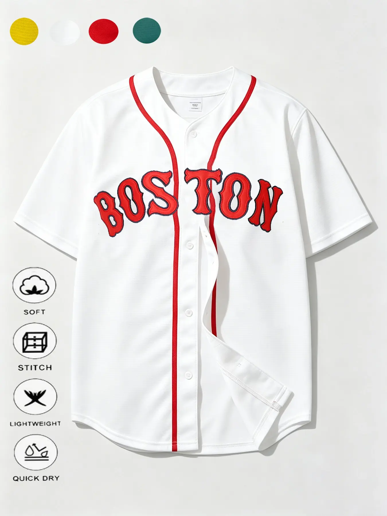 Men's David Ortiz 34 Baseball Jersey, Quick-Dry Short Sleeve, High-Quality Experience, Exclusive Field Style, Casual Loose-Fit Design, Quick Drying Tops, Casual Sports Jersey