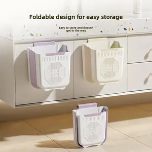 Space-Saving Wall-Mounted Trash Can, Easy to Hang on Cabinet Doors, Practical for Kitchen Food Waste and Bathroom Garbage