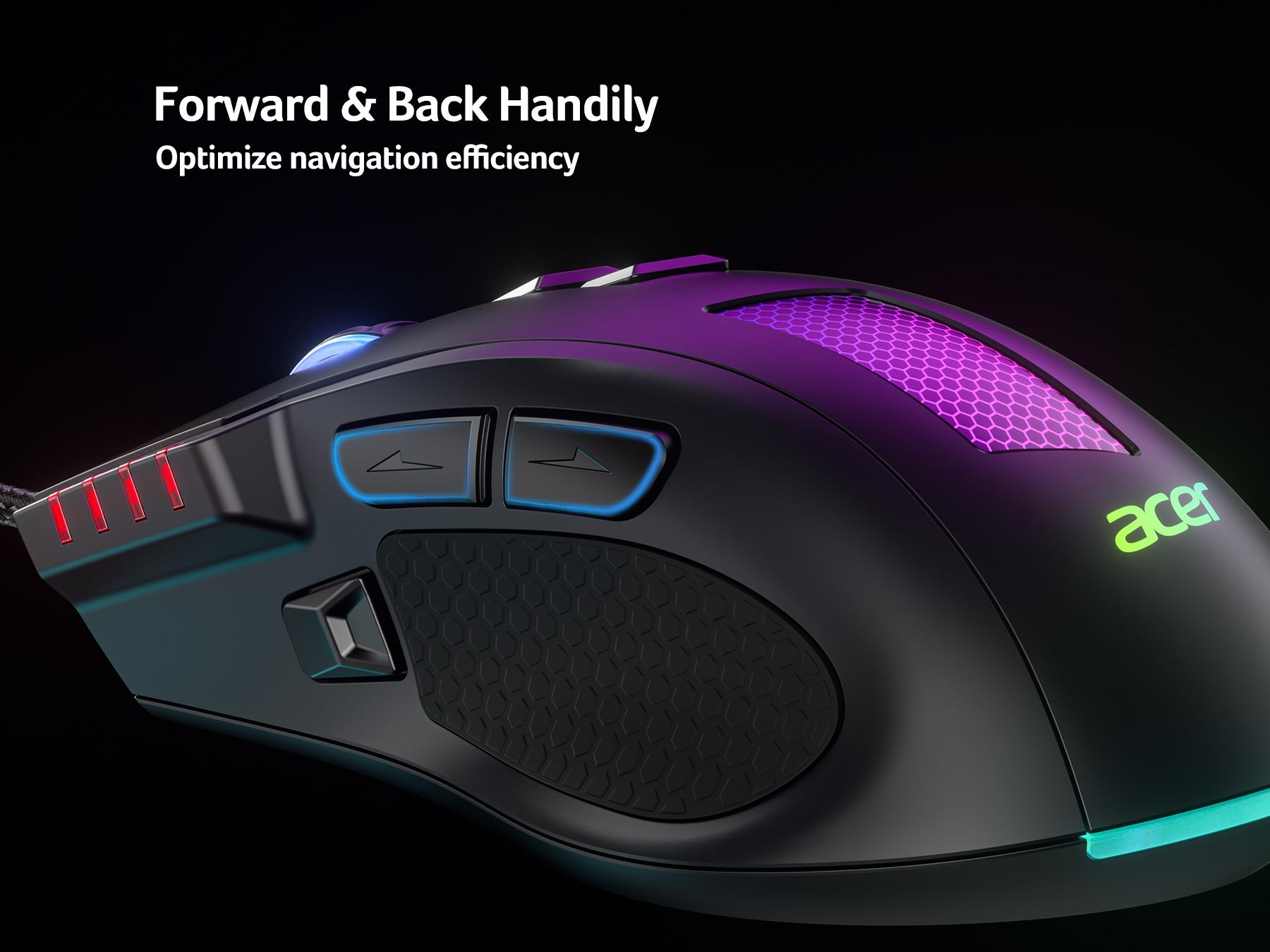acer Wired Gaming Mouse, 12,800 DPI RGB Ergonomic Computer Mouse with Optical Sensor, 8 Programmable Buttons, 12 Backlit Modes, Software for DIY Keybinds, Rapid Fire, USB Gaming Mice for Laptop, PC acer Wired Gaming Mouse, 12,800 DPI RGB Ergonomic Computer Mouse with Optical Sensor, 8 Programmable Buttons, 12 Backlit Modes, Software for DIY Keybinds, Rapid Fire, USB Gaming Mice for Laptop, PC