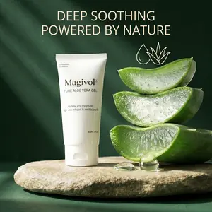 Magivol Pure Aloe Vera Gel for Face, Deep Hydrating & Soothing Moisturizer for Dry Skin, Lightweight Non-Sticky Formula, Vegan & Cruelty-Free, 2.82 Fl Oz (80ml)