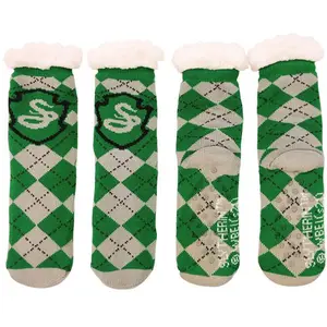 Cozy Moments Harry Potter Slytherin Argyle Sherpa Socks