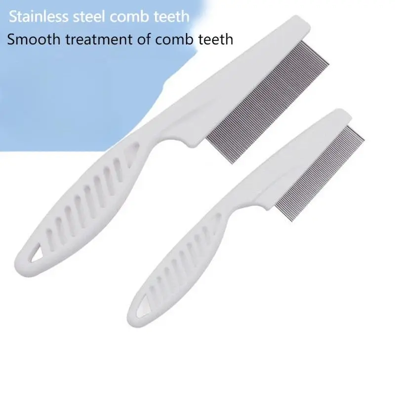 Professional Steel-Teeth Reusable Pet Flea Comb Tool - Effective Flea & Tick Removal, Fur & Skin Care Grooming Essential for Puppies & Kittens (Home Care Supply), Flea Removal
