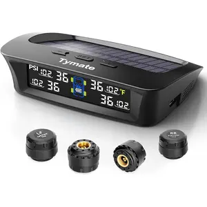 Tymate RV Tire Pressure Monitoring System, Tire Pressure Monitor with Solar Charge, 5 Alarm Modes, M12-3 TPMS 2024 Updated w/Color LCD Display, 0-87PSI for RV/Trailer/Truck/Sedan