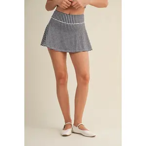 Katherine Black Gingham Skirt