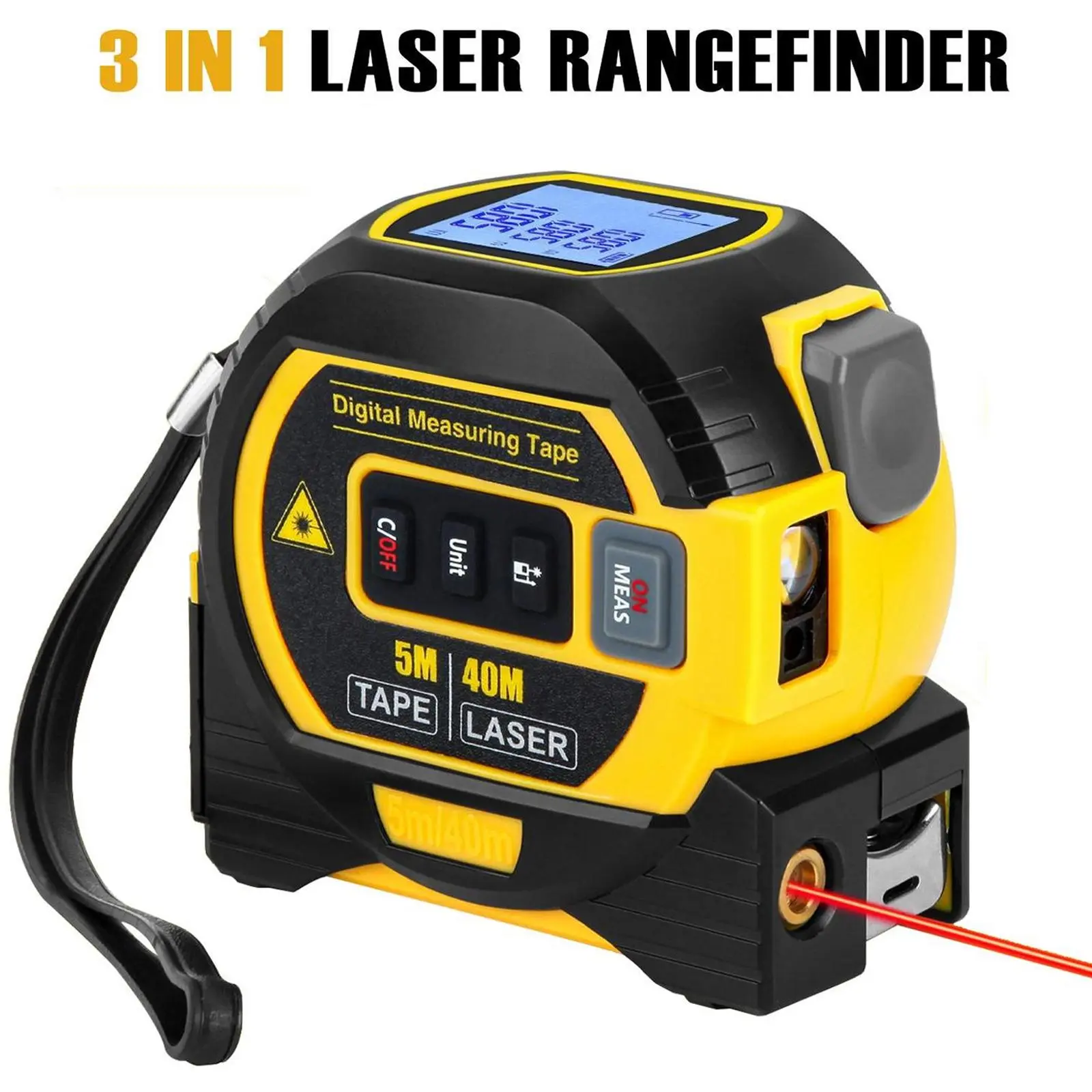 3 in 1 Laser Rangefinder, Digital LCD Display Laser Rangefinder, Laser Distance Meter, Suitable for Indoor and Outdoor Use, Laser Measuring Tool, Digital Laser Measure