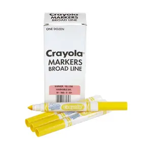 Crayola 1587161 Ultra-Clean Washable Bulk Markers, Yellow - Pack of 12