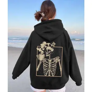 Hot Coffee Drinking Skeleton Hoodie, Skeleton Coffee Hoodie, Staying Alive Coffee Hoodie,Skeleton Hoodie, Skeletons Halloween Skull Hoodie