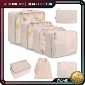 BAGAIL 8-Set Lightweight Travel Packing Cubes | Mesh Luggage Organizer Bags for Suitcase | Space-Saving Clothes & Toiletry Organizers for Vacation & Business