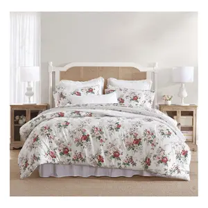 Laura Ashley Ashfield Red-Green Full/Queen Comforter Sham Set