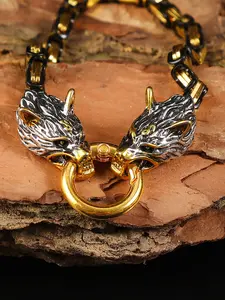 Vintage Wolf Head Bracelet, High Quality Bracelet, Stainless Steel Hand Chain, Men's Bold Fashion Accessory, Nordic Style, Party Jewelry, Gift for All Occasions