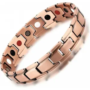 Handcrafted 99.99% Pure Copper Magnetic Bracelet for Women and Men Solid Copper Cuff with Premium Neodymium Magnets Metal Bracelet