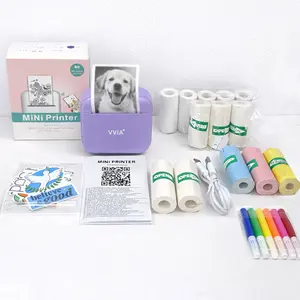 Portable Thermal Printer, 1 Set USB Rechargeable Wireless Printer with DIY Random Stickers Included, Optional 1 Roll/13 Rolls of Thermal Paper, Suitable for Home, Office, and School Pocket Printer photo printer