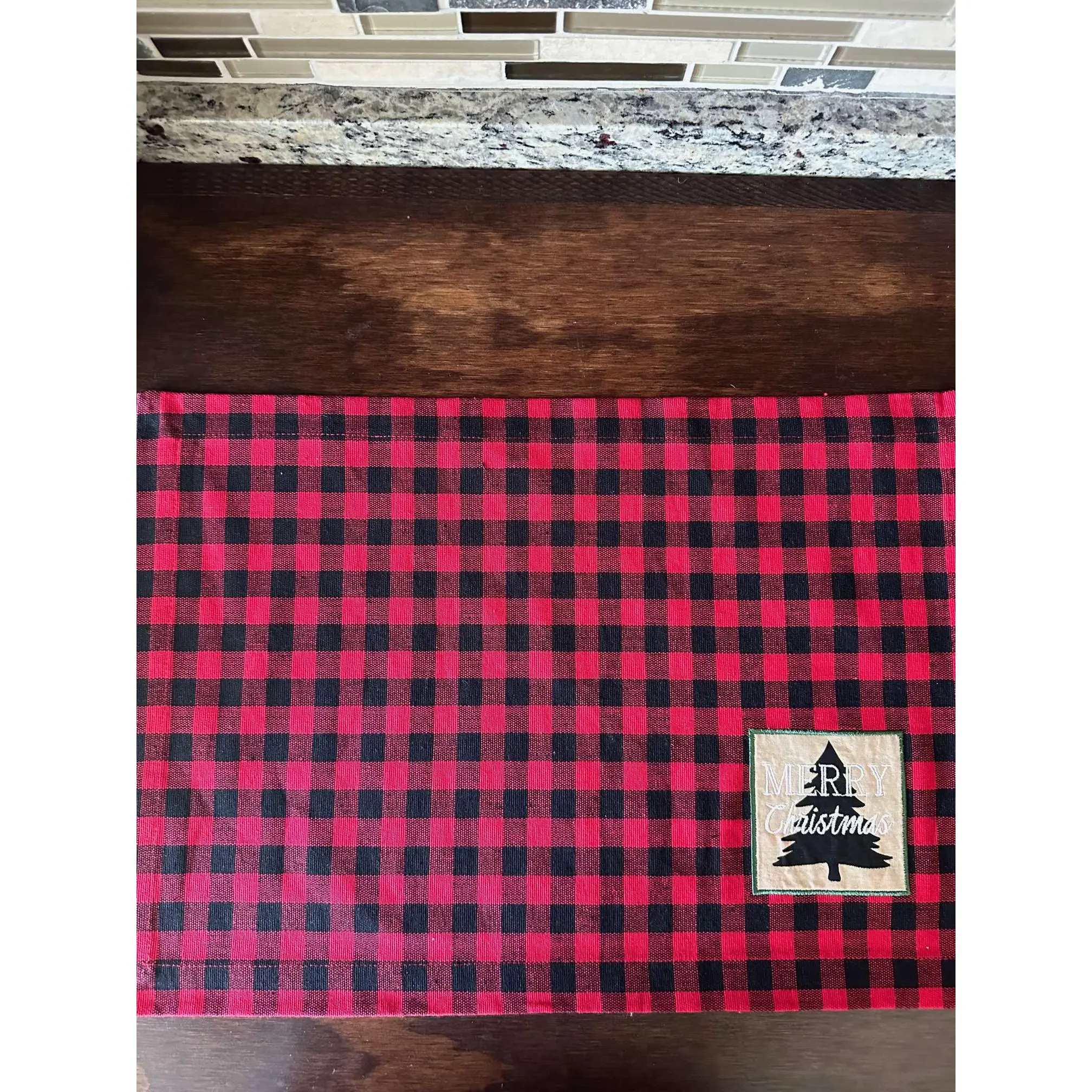 Red Buffalo Christmas Tree Placemat Set