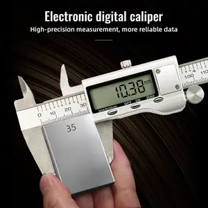 Digital Caliper Measurement Tool, Stainless Steel Micrometer Gauge, Large LCD Screen, Easy Inch Metric Fraction Switch, 6 Inch DIY Home Tool