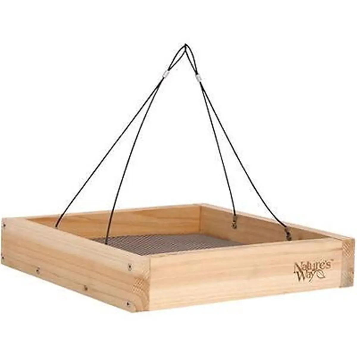 212 MAIN Natural Cedar Wood Bird Feeder - Pet Supplies Bird Feeding Tool with Easy-Fill Wide Opening, Mold-Proof Design, Rust-Free Build, Removable Tray, Hanging Platform, Feeding Tools