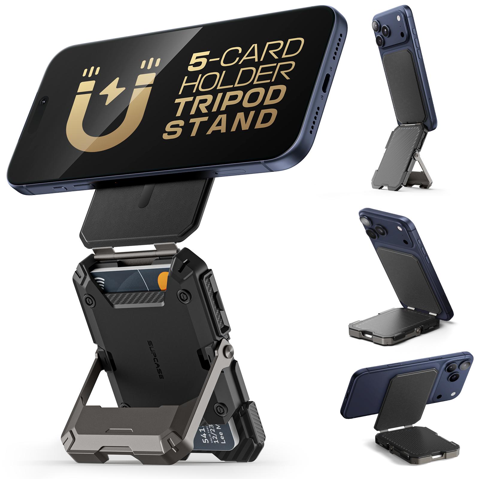 SUPCASE Magnetic Wallet with Stand Compatible with MagSafe, Hold 5 Cards,Adjustable Stand,RFID Blocking,Tripod Phone Stand Magnetic Credit Card Holder for iPhone 17/16/15/14/13/12 Series, Black Smartphone Travel Gadgets, FathersDayGift SUPCASE Magnetic Wallet with Stand Compatible with MagSafe, Hold 5 Cards,Adjustable Stand,RFID Blocking,Tripod Phone Stand Magnetic Credit Card Holder for iPhone 17/16/15/14/13/12 Series, Black Smartphone Travel Gadgets, FathersDayGift