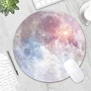 Moon Design Round Gaming Mouse Pad,Stylish Desktop Protector with Non-Slip Rubber Edges, Waterproof Small Size for Laptops and Desktops, Ideal Gift for Kids and Gamers, Non Slip Mousepad