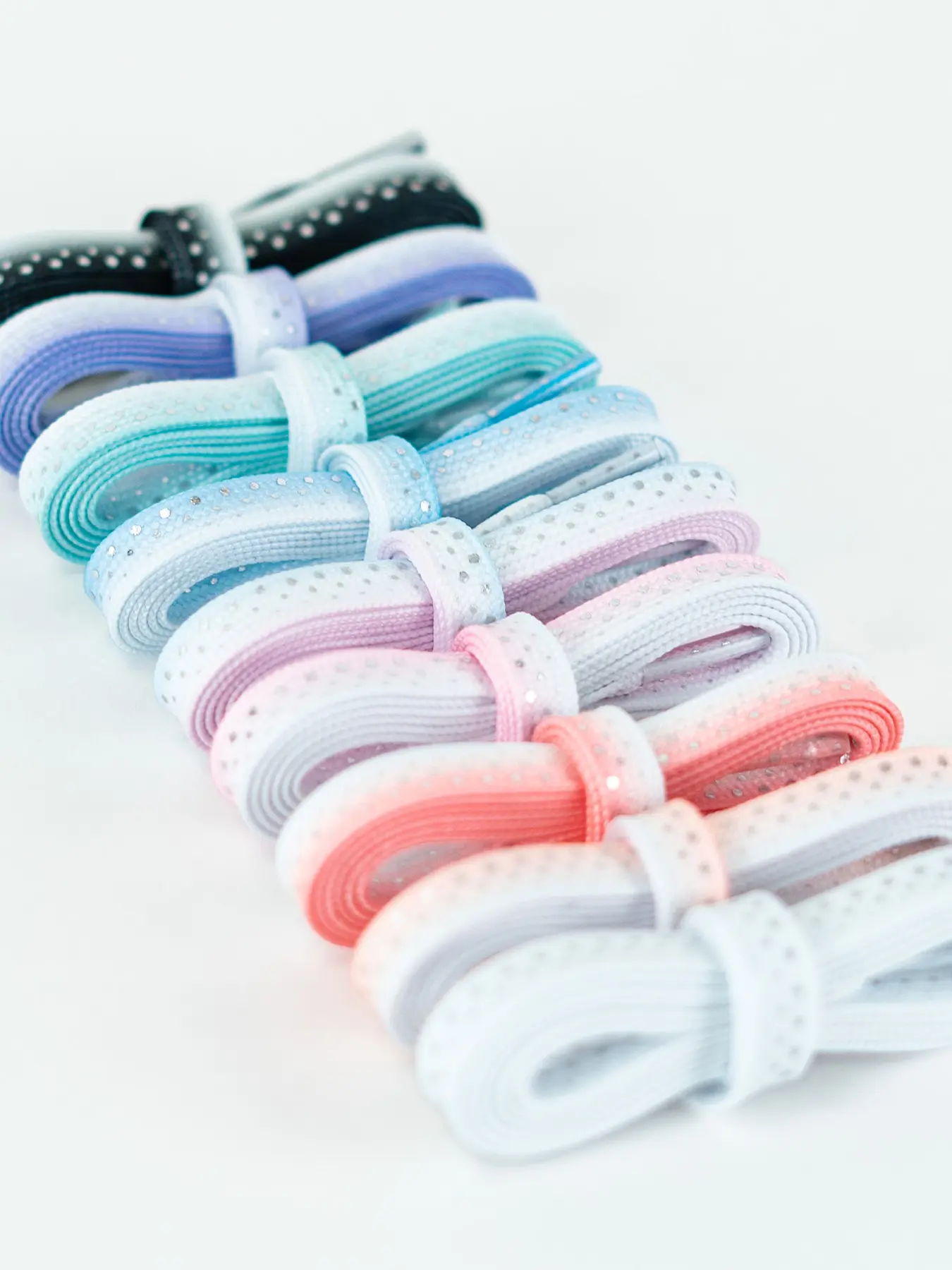 Pair of 8mm Wide Personalized Shoe Laces, Multicolor Ink Splatter Silver Color Casual Versatile Shoelaces, Stylish and Durable