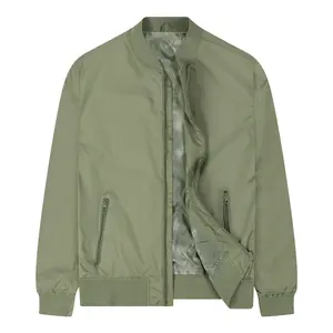 Men's Bomber Jacket Full Zipper Stand Collar Lightweight Casual Fashion Outdoor Jacket Coat