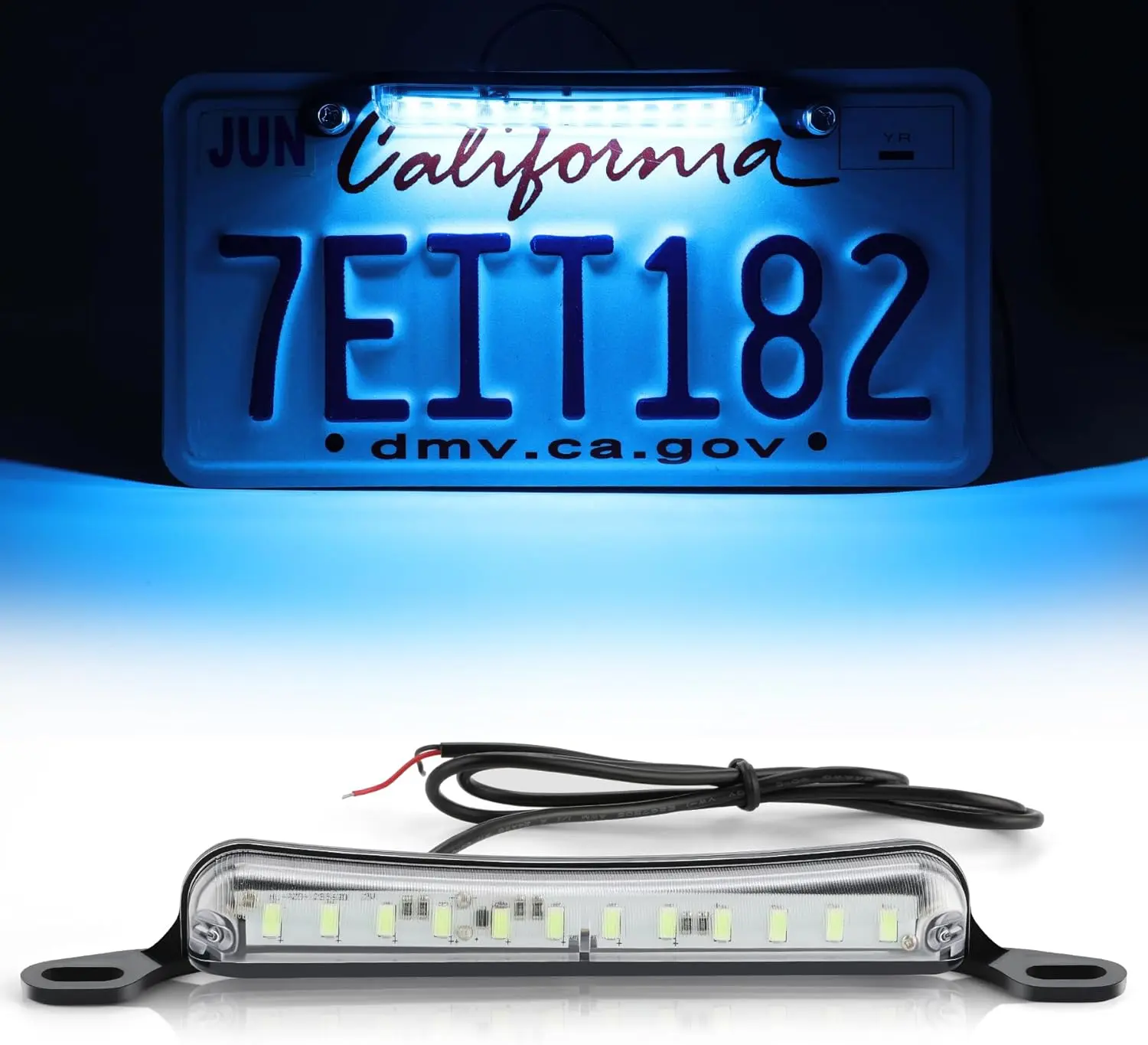 DIBMS License Plate Light, Extremely Bright LED License Plate Lights Assembly for Trailer UTV ATV Truck RV Boat, Ice Blue