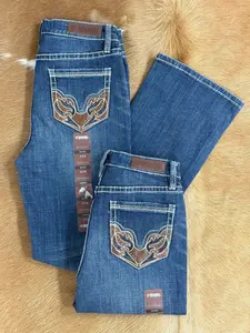 ROCK AND ROLL Dark Vintage Brown Pleather Emb. Bootcut BW4HD02975