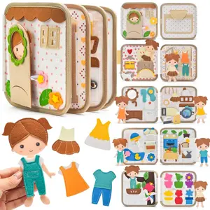 Montessori Busy Book for Kids, DIY Felt Quiet Activity Book, 3D Fabric Storybook, Educational Toy for Life Skills, Cognitive Development, Preschool Busy Book, Toddler Busy Book, Preschool Learning Book