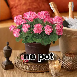 6 Pack Artificial Geranium Flowers, Fake Geranium Silk Flowers, Realistic Faux Flowers, Outdoor UV Resistant, Garden Plastic Plants, Fake Blossom Plants, Faux Flowers for Home Decoration, Artificial Flower Decorations