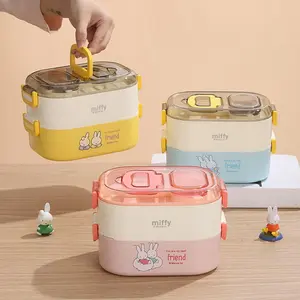 Cartoon Miffy Lunch Box Stainless Steel Water-filled Heated Lunch Box for Students and Office Workers Cute Portable Lunch Box