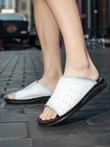 Men's Open Toe Sandals Slippers, Summer Outdoor Casual One Strap, Breathable Anti-Slip Wear-Resistant, Soft Sole Lightweight Trendy