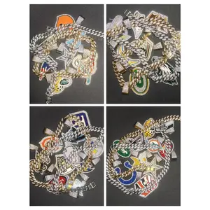 Hip Hop Cuban Link Chain for Men and Women Fashion Diamond Inlaid Pendant Necklace Unisex Streetwear Jewelry Gift