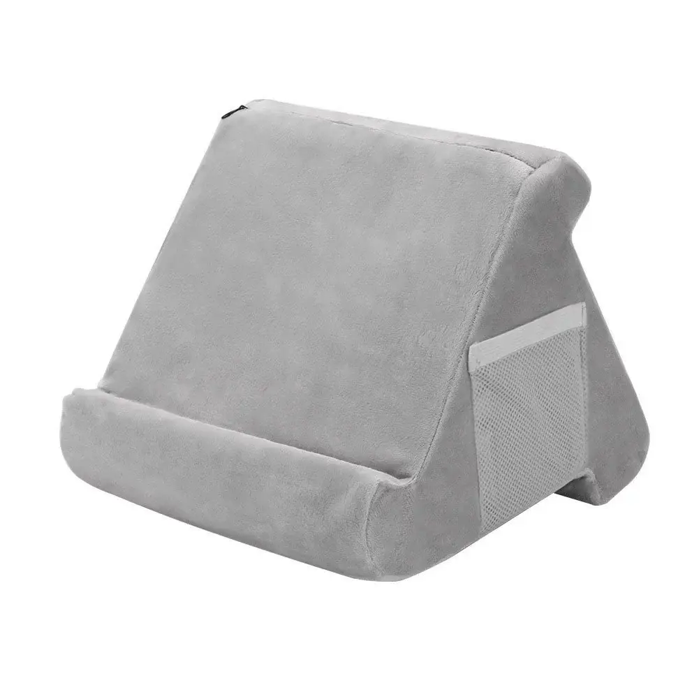 Luxury Tablet Pillow Stand Multi-Angle Neck Support for Kindle Fire iPad Pro Air, Spot Clean Soft Storage for Knees Office Bed Use Tablet Holder Stand Tablet Mount Stand Tablet Accessories