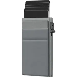 Men's Slim Minimalist Compact Cardholder Wallet, RFID Blocking, Easy Pop-Up Card Access