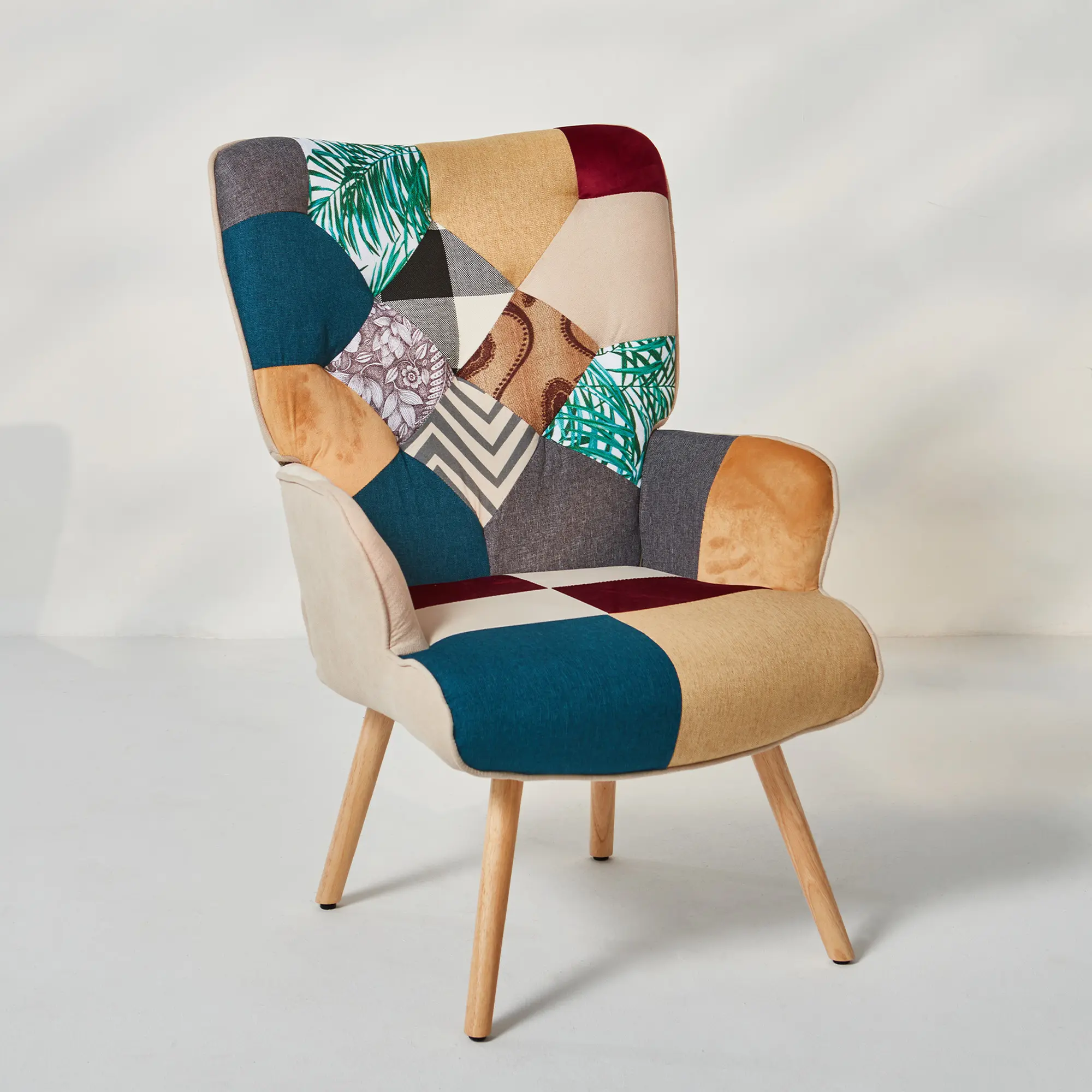 PEACE NEST Compact Luxury High-Back Artful Accent Chair - Colorful Expressive Pattern, Cushioned Seat, Cozy Arm Support, Modern Indoor Living Room Furniture for Relaxation & Individuality, Armrests