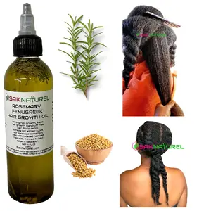SakNaturel Extra Strength Rosemary Fenugreek Hair Growth oil - Long Hair - Thick Hair - Fast Hair Growth - Ayurverdic Hair growth oil - Rosemary Hair Oil - Hibiscus Hair growth oil - Indian Hair Growth oil - Chebe Hair Growth Oil Edge Growth Grease