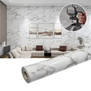 Marble Pattern Self-adhesive Sticker 1pc Waterproof Decorative Paper for Countertop Furniture Table Living Room Kitchen Bathroom Home Interior Decor Modern Pegatinas Decorativas