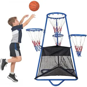 4-Hoop Kids Basketball Set,Indoor & Outdoor Toddler Basketball Goal for Ages 3-6, Preschool Sports Toy with 4 Balls and Pump, Fun Active Play Gift