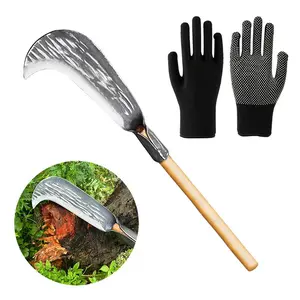 Vaseeka Manganese Steel Gardening Shears with Wooden Handles, for trimming small shrubs and weeds in the yard, clearing paths, and garden maintenance