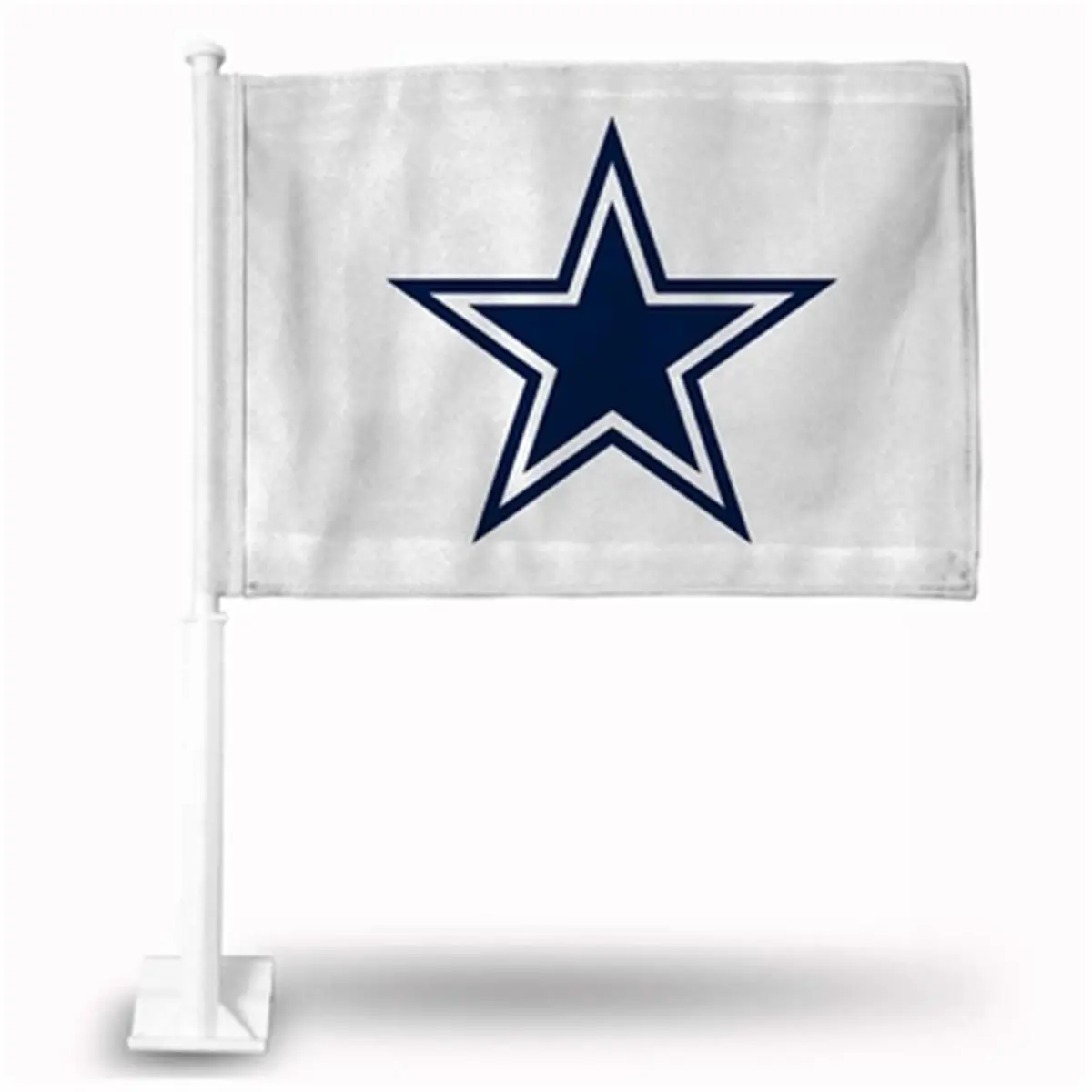 212 MAIN Double-Sided Star Logo Car Window Flag, White Window Mount Flag for American Football Sports & Outdoor Use