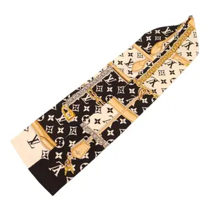 Pre-owned LOUIS VUITTON LV Monogram Confidential Bandeau Silk Black/White/Multicolor