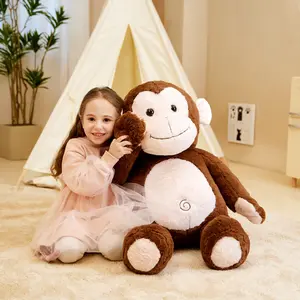 IKASA Giant Monkey Stuffed Animal Plush Toy,Large Big Jumbo Soft Toys,30" Huge Size Cute Fluffy Plushy Fat Oversized Plushie,Gifts for Kids Girls Boys (30 inches, Brown)