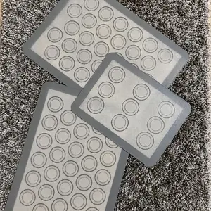 3 Non-Stick Silicon Baking Gray Color Mats Reusable Oven Tray Liners Sheets BPA Free