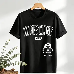 Wrestling Mom T-Shirt For Women Casual Streetwear Round Neck Soft Cotton Tee Spring Summer Easy Care