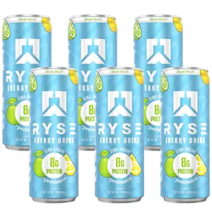 Ryse Energy + Protein Drink Ocean Breeze, 12oz Cans, 6-Pack