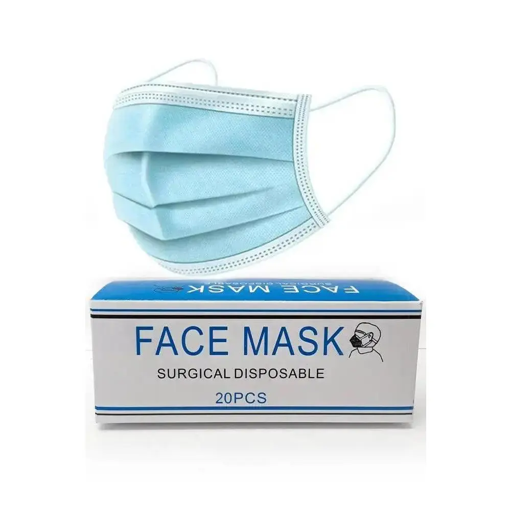 Blue Surgical 3 Layer Disposable Face Mask 20 Pieces
