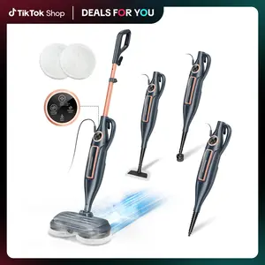[DealsForYouDays]]DEVOAC 10-in-1 Electric Steam Mop with Detachable Handheld Steamer Lightweight for Walls Floors,Tiles Tackles Grease&Sticky Messes,Steam Cleaner For House, Multi-Accessories Portable Cleaning[SummerWins]